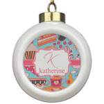 Dessert & Coffee Ceramic Ball Ornament (Personalized)
