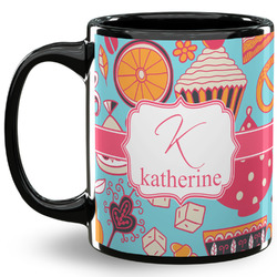 Dessert & Coffee 11 Oz Coffee Mug - Black (Personalized)