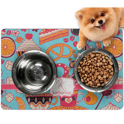 Dessert & Coffee Dog Food Mat - Small w/ Name and Initial