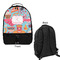 Dessert & Coffee Large Backpack - Black - Front & Back View