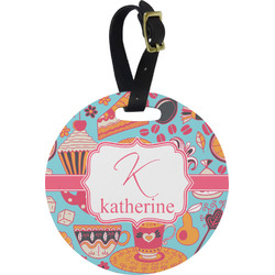 Dessert & Coffee Plastic Luggage Tag - Round (Personalized)