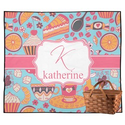 Dessert & Coffee Outdoor Picnic Blanket (Personalized)