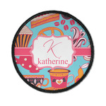 Dessert & Coffee Iron On Round Patch w/ Name and Initial