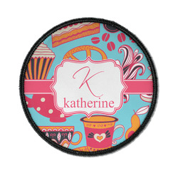 Dessert & Coffee Iron On Round Patch w/ Name and Initial