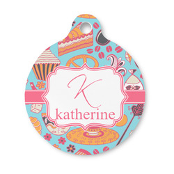 Dessert & Coffee Round Pet ID Tag - Small (Personalized)