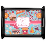 Dessert & Coffee Black Wooden Tray - Large (Personalized)