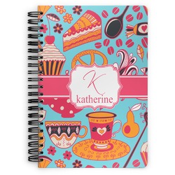Dessert & Coffee Spiral Notebook - 7x10 w/ Name and Initial