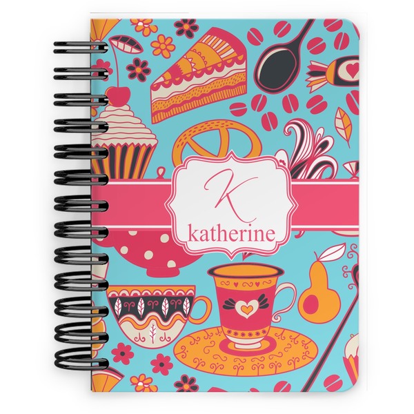 Custom Dessert & Coffee Spiral Notebook - 5x7 w/ Name and Initial