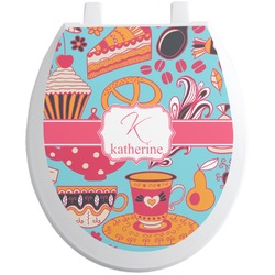 Dessert & Coffee Toilet Seat Decal - Round (Personalized)