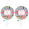 Dessert & Coffee White Plastic 7" Stir Stick - Double Sided - Round - Front & Back