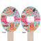 Dessert & Coffee Wooden Food Pick - Oval - Double Sided - Front & Back