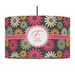 Daisies 12" Drum Pendant Lamp - Fabric (Personalized)