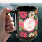 Daisies 15oz. Black Mug - LIFESTYLE