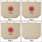 Daisies 3 Reusable Cotton Grocery Bags - Front & Back View