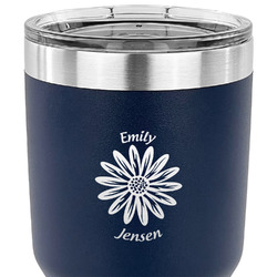 Daisies 30 oz Stainless Steel Tumbler - Navy - Single Sided (Personalized)