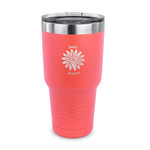 Daisies 30 oz Stainless Steel Tumbler - Coral - Single Sided (Personalized)