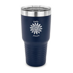 Daisies 30 oz Stainless Steel Tumbler - Navy - Single Sided (Personalized)