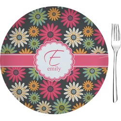 Daisies 8" Glass Appetizer / Dessert Plates - Single or Set (Personalized)