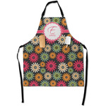 Daisies Apron With Pockets w/ Name and Initial