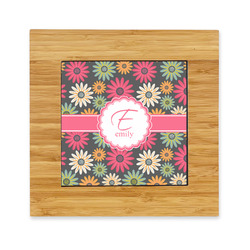 Daisies Bamboo Trivet with Ceramic Tile Insert (Personalized)
