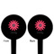 Daisies Black Plastic 4" Food Pick - Round - Double Sided - Front & Back
