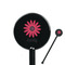 Daisies Black Plastic 5.5" Stir Stick - Round - Closeup