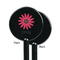 Daisies Black Plastic 5.5" Stir Stick - Single Sided - Round - Front & Back