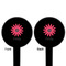 Daisies Black Plastic 6" Food Pick - Round - Double Sided - Front & Back