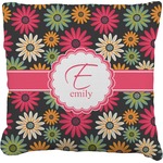 Daisies Faux-Linen Throw Pillow 18" (Personalized)