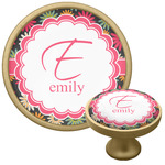 Daisies Cabinet Knob - Gold (Personalized)