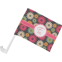 Daisies Car Flag - Small w/ Name and Initial