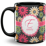 Daisies 11 Oz Coffee Mug - Black (Personalized)