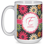 Daisies 15 Oz Coffee Mug - White (Personalized)