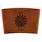 Daisies Cognac Leatherette Mug Sleeve - Flat