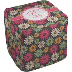 Daisies Cube Pouf Ottoman - 18" (Personalized)
