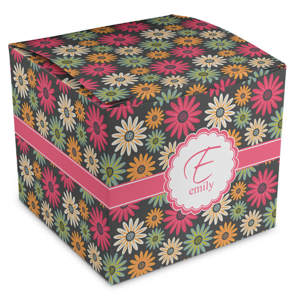 Custom Daisies Cube Favor Gift Boxes (Personalized)