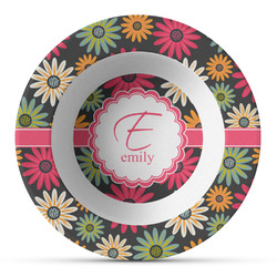 Daisies Plastic Bowl - Microwave Safe - Composite Polymer (Personalized)