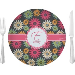 Daisies Glass Lunch / Dinner Plate 10" (Personalized)