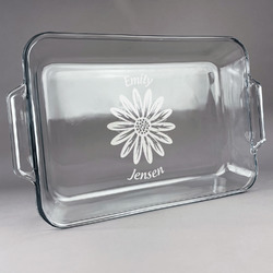 Daisies Glass Baking Dish - 13in x 9in (Personalized)