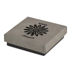 Daisies Jewelry Gift Box - Engraved Leather Lid (Personalized)