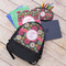 Daisies Large Backpack - Black - With Stuff