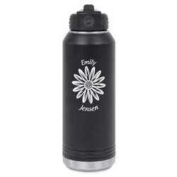 Daisies Water Bottles - Laser Engraved - Front & Back (Personalized)