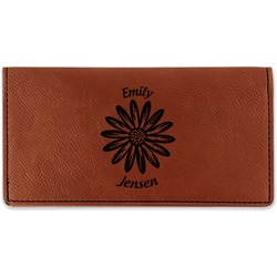 Daisies Leatherette Checkbook Holder (Personalized)