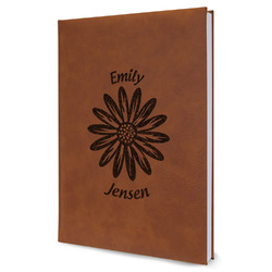 Daisies Leather Sketchbook - Large - Double Sided (Personalized)