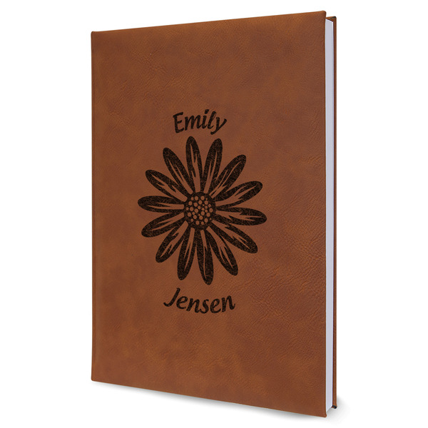 Custom Daisies Leather Sketchbook - Large - Single Sided (Personalized)