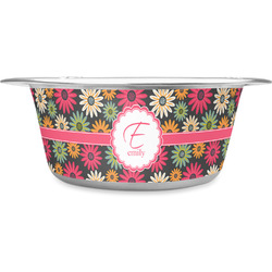 Daisies Stainless Steel Dog Bowl - Medium (Personalized)