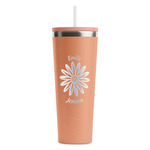 Daisies RTIC Everyday Tumbler with Straw - 28oz - Peach - Single-Sided (Personalized)