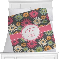 Daisies Minky Blanket - Twin / Full - 80"x60" - Single Sided (Personalized)