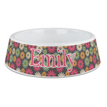 Daisies Plastic Dog Bowl - Large (Personalized)