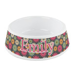 Daisies Plastic Dog Bowl - Small (Personalized)